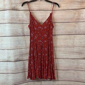 American Eagle Burnt Orange Flower Boho Dress
